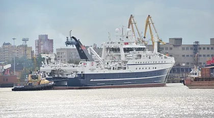 Supertrawler “Kapitan Vdovichenko” got under way for fishing from the Admiralty Shipyards in St. Petersburg